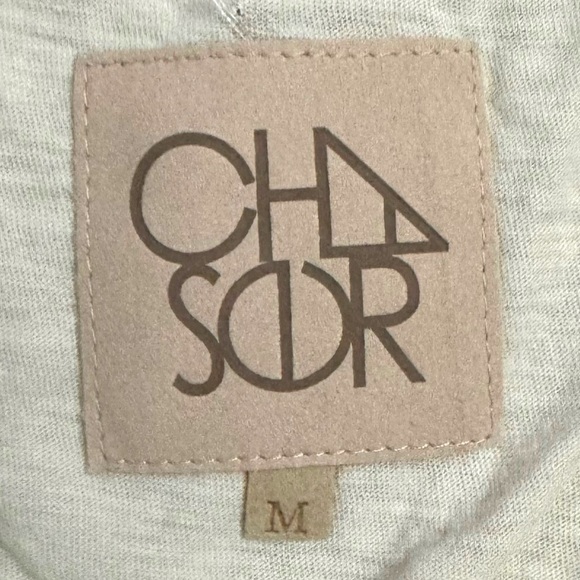 Chaser Sleeveless Tank Top Keyhole Back Vent Raw Hem Gauze Vanilla Ivory Medium - Picture 3 of 16